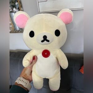 Rilakkuma 13 inch plush with red button NWOT